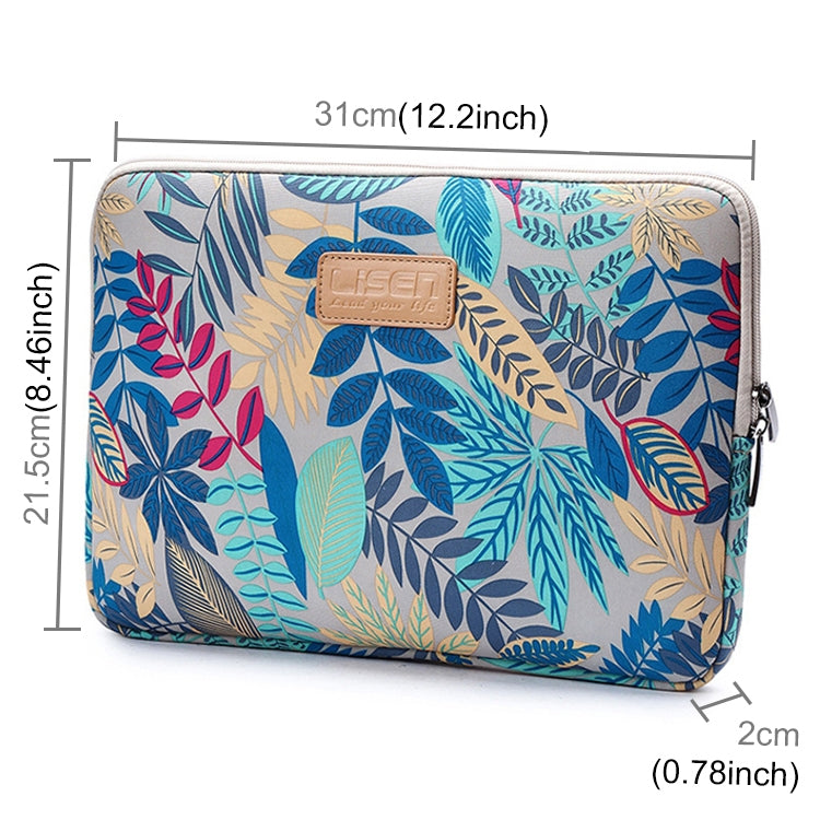 Lisen 11.6 inch Sleeve Case Colorful Leaves Zipper Briefcase Carrying Bag