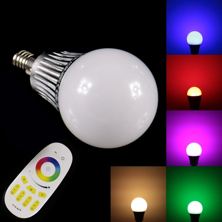 E14 5W 350-370LM LED Smart Light Bulb, RGBW Color Light, with 2.4GHz Remote Control