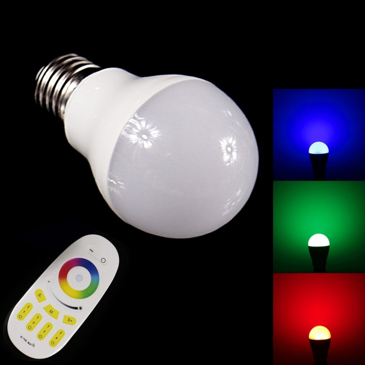 E27 6W 400-450LM LED Smart Light Bulb, RGB Color Light, with 2.4GHz Remote Control