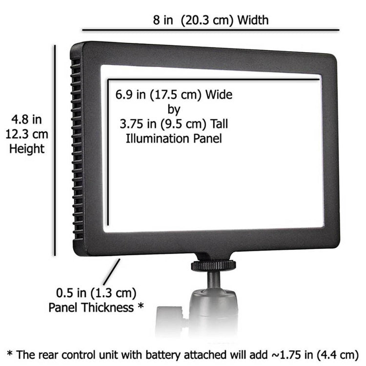 C-208A DC7.4-14.8V 16W Squared 5600K Single Color Temperature Camera LED Side Light Bulbs