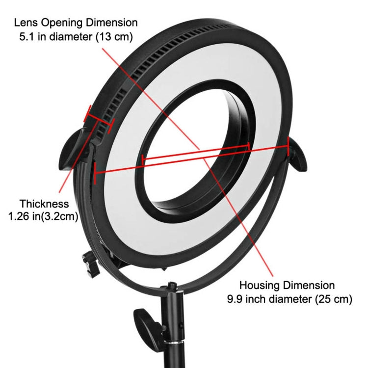 C-318RL DC7.4-14.8V 30W Adjustable Circular 5600K Single Color Temperature Camera LED Side Light Bulbs
