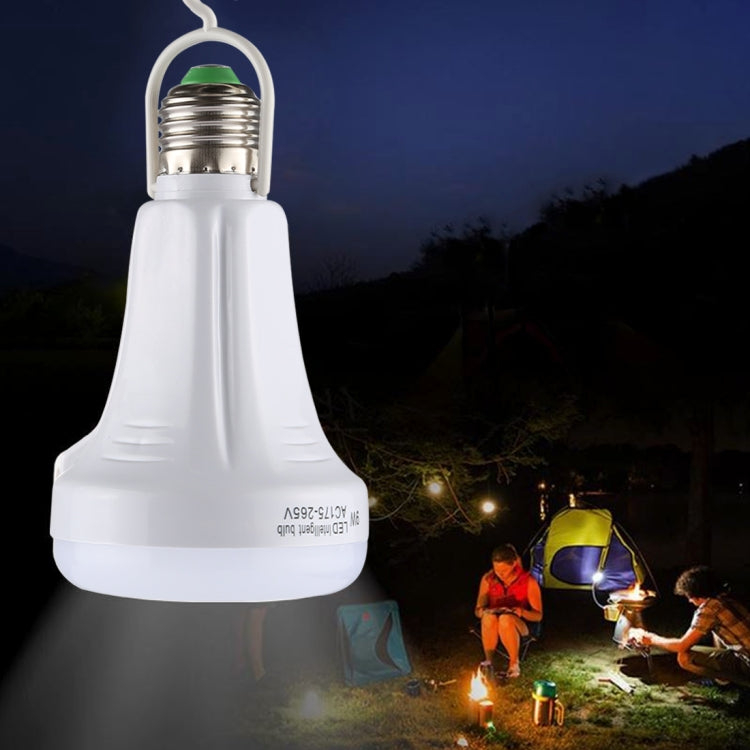 E27 9W White Light LED Bulb , Portable USB Charging Camping Emergency Flashlight with Hook, AC 175-265V