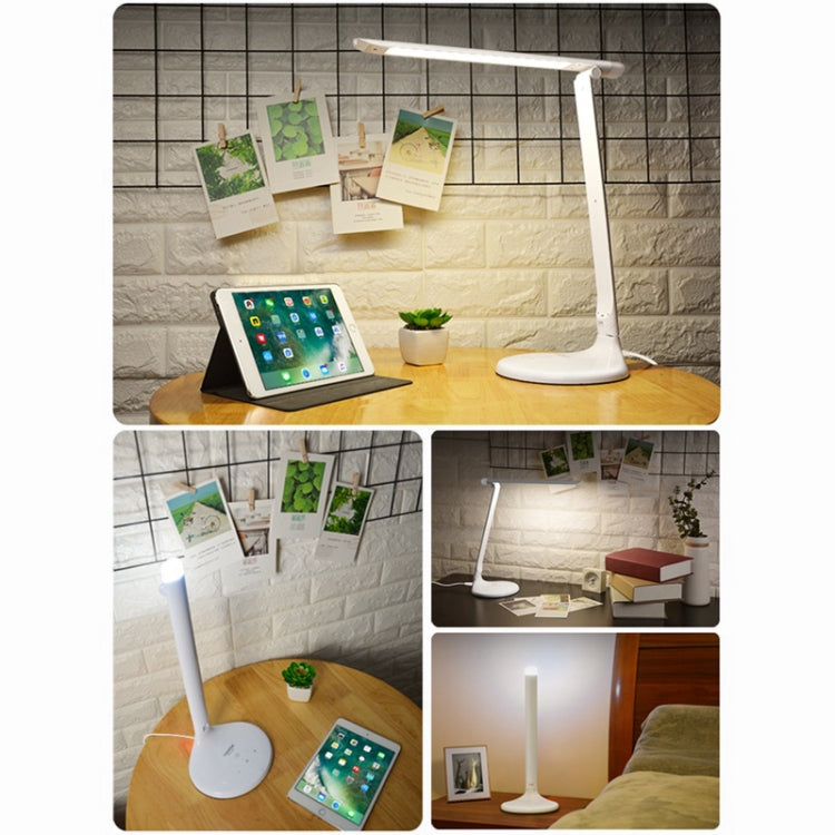 TGX-763 3-grade Brightness Touch Dimmer LED Desk Lamp, 52 LEDs 180 Degrees Adjustable Arm Eye Protection Light with Small Night Light Function