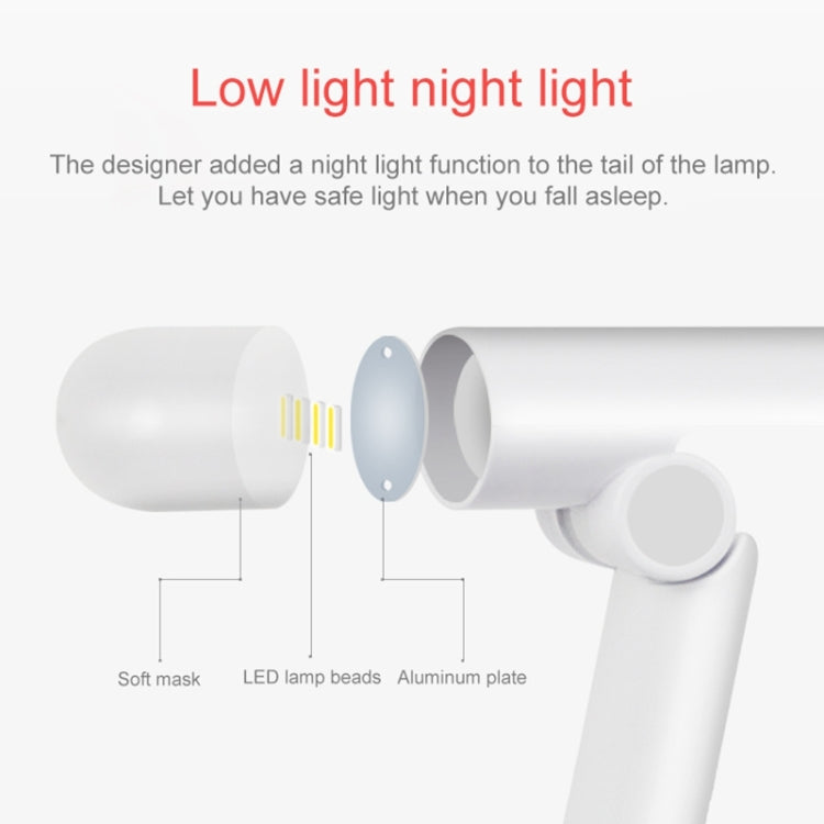 TGX-763 3-grade Brightness Touch Dimmer LED Desk Lamp, 52 LEDs 180 Degrees Adjustable Arm Eye Protection Light with Small Night Light Function