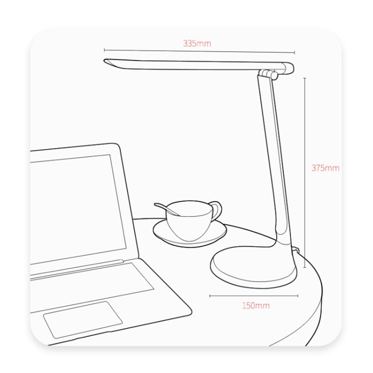 TGX-763 3-grade Brightness Touch Dimmer LED Desk Lamp, 52 LEDs 180 Degrees Adjustable Arm Eye Protection Light with Small Night Light Function