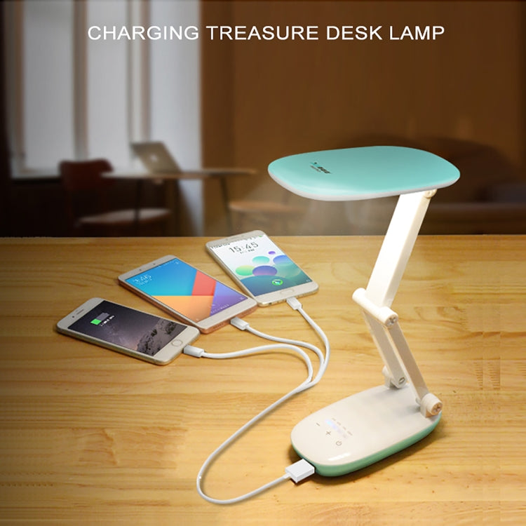 TGX-767 4W 4-grade Brightness Touch Dimmer LED Desk Lamp , 20 LEDs Folding Eye Protection Light with Power Bank Function & Battery Power Display
