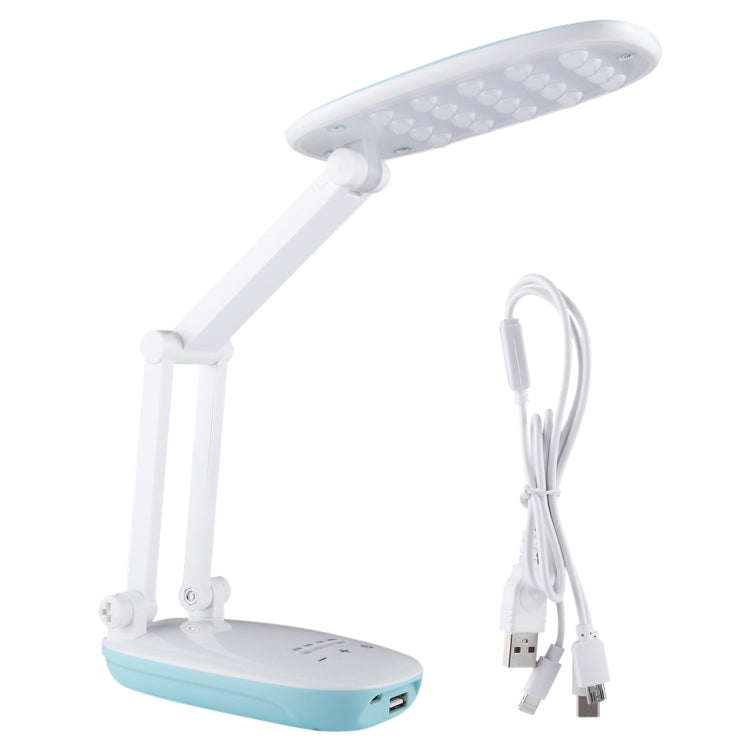 TGX-767 4W 4-grade Brightness Touch Dimmer LED Desk Lamp , 20 LEDs Folding Eye Protection Light with Power Bank Function & Battery Power Display