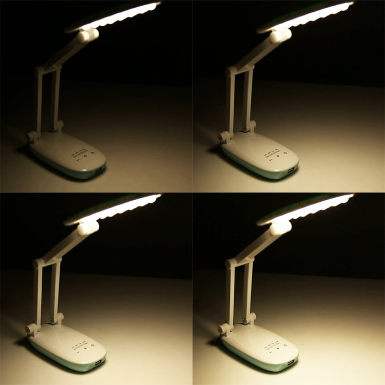 TGX-767 4W 4-grade Brightness Touch Dimmer LED Desk Lamp , 20 LEDs Folding Eye Protection Light with Power Bank Function & Battery Power Display