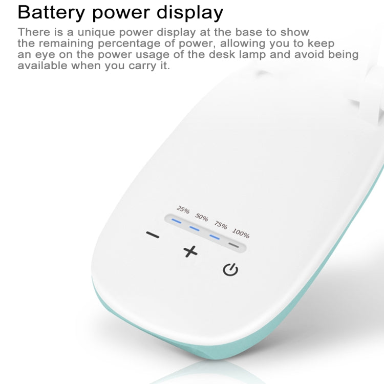 TGX-767 4W 4-grade Brightness Touch Dimmer LED Desk Lamp , 20 LEDs Folding Eye Protection Light with Power Bank Function & Battery Power Display