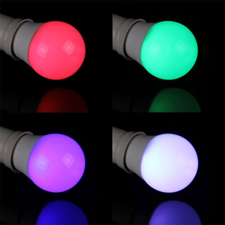 3W RGB + White Light LED Light Bulb , A50 E27 300-350LM with Remote Control, AC 85-265V