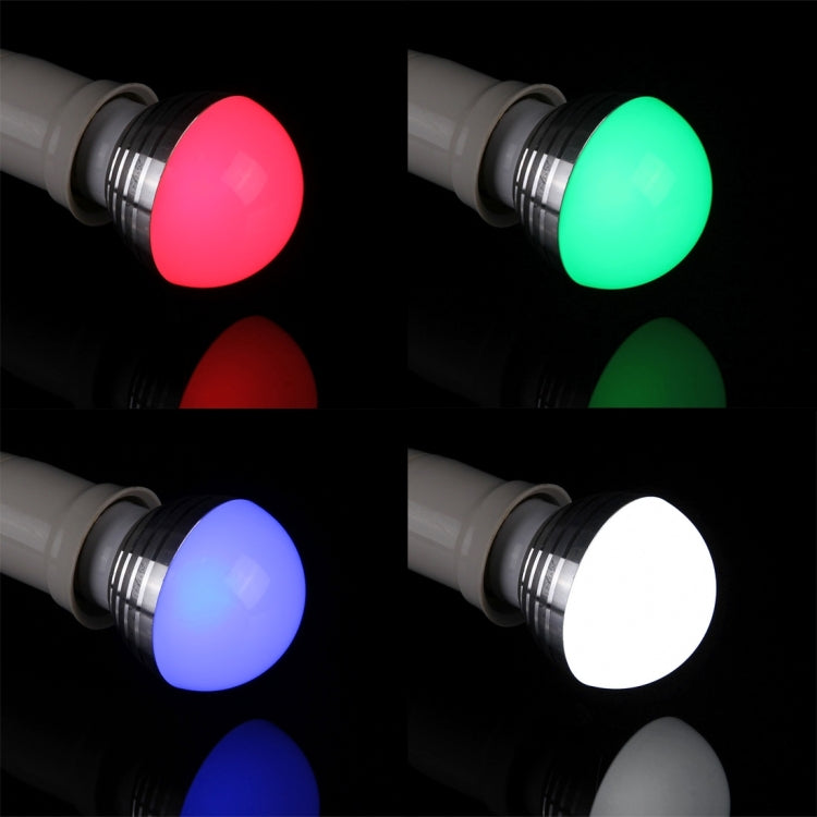 3W RGB LED Light Bulb , Q1 E27 300-350LM with Remote Control, AC 85-265V