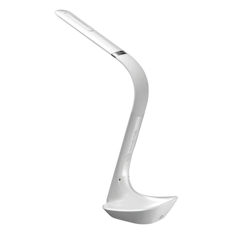 H1 10W 5-grade Brightness LED Desk Lamp , AC 100-240V 450 LM Touch Dimmer Flexible Rotating Shaft Lamp Arm with Calendar Display(White)