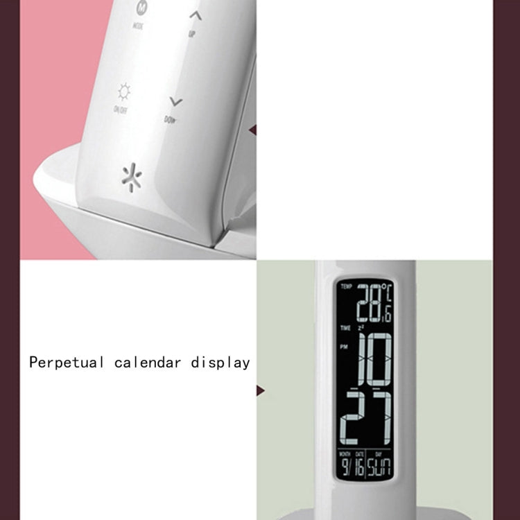 H1 10W 5-grade Brightness LED Desk Lamp , AC 100-240V 450 LM Touch Dimmer Flexible Rotating Shaft Lamp Arm with Calendar Display(White)
