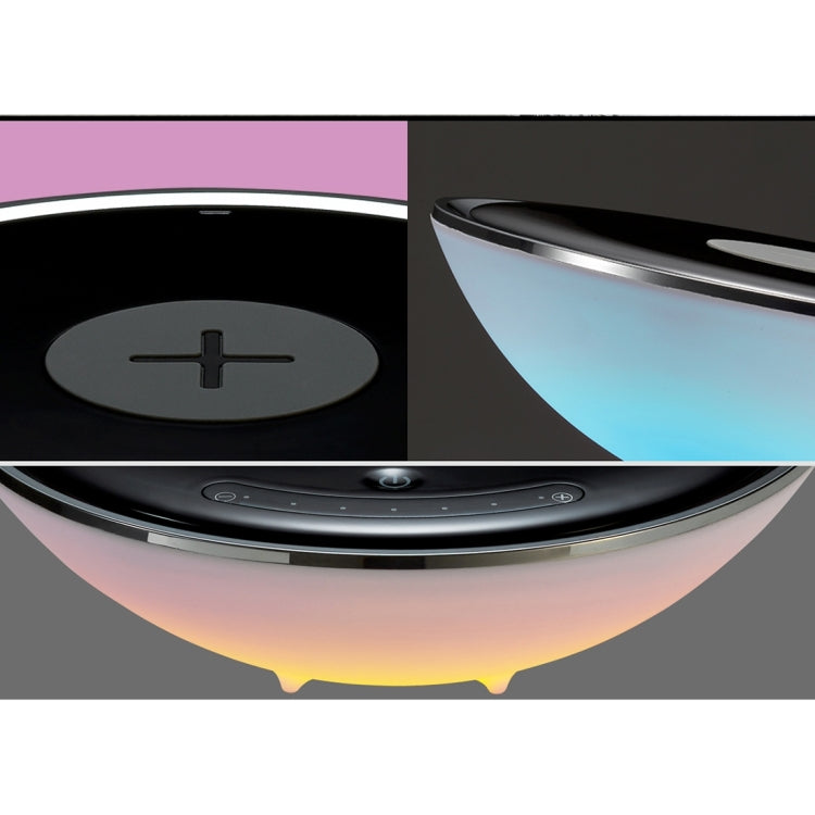 U1 QI Standard Wireless Charge Hemisphere Shaped Colorful Night Light , Multi-function Atmosphere Light for iPhone, Galaxy, Huawei, Xiaomi, LG, HTC and Other Smart Phones,  Used in Support QI Standard Phones, US/EU Plug(White)