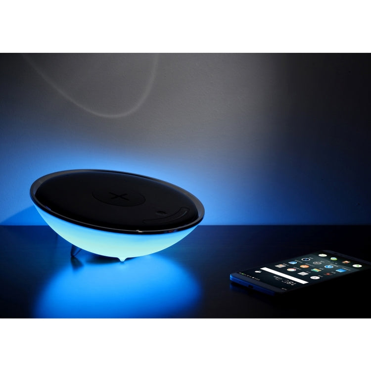 U1 QI Standard Wireless Charge Hemisphere Shaped Colorful Night Light , Multi-function Atmosphere Light for iPhone, Galaxy, Huawei, Xiaomi, LG, HTC and Other Smart Phones,  Used in Support QI Standard Phones, US/EU Plug(White)