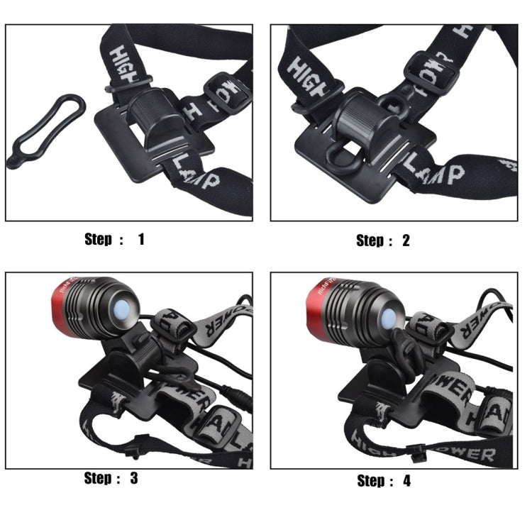 RichFire SF-90 1 LED 1000 LM CREE XM-L(T6) Cool White LED Bicycle Headlamp with Strong / Middle / Low / Fast Strobe Modes(Red + Grey)
