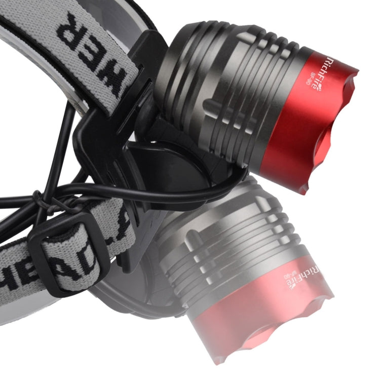 RichFire SF-90 1 LED 1000 LM CREE XM-L(T6) Cool White LED Bicycle Headlamp with Strong / Middle / Low / Fast Strobe Modes(Red + Grey)