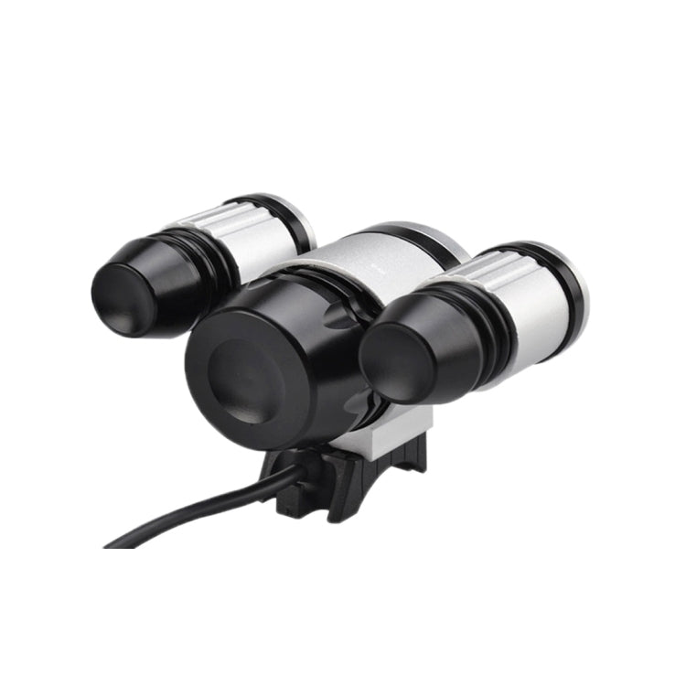 RichFire SF-530 3 LEDs 2730 LM CREE XML-T6 Cool White LED Bicycle Headlamp with Strong / Middle / Low / Stepless Dimming Modes(Black + Silver)