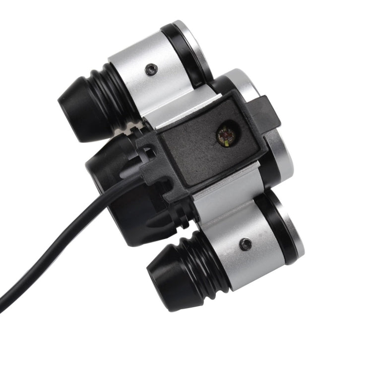 RichFire SF-530 3 LEDs 2730 LM CREE XML-T6 Cool White LED Bicycle Headlamp with Strong / Middle / Low / Stepless Dimming Modes(Black + Silver)