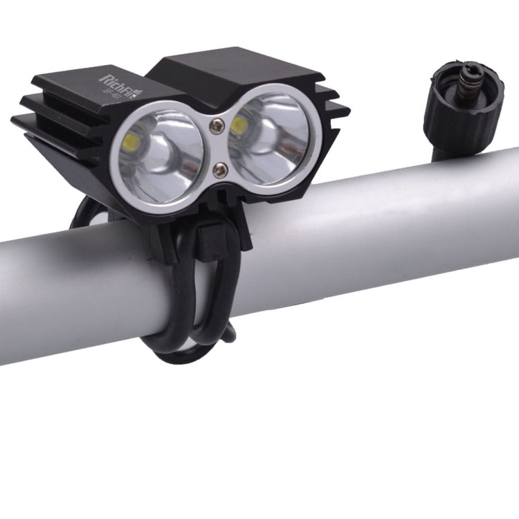 RichFire SF-607 2 LEDs 2000 LM CREE XML-T6 Cool White LED Bicycle Headlamp with Strong / Middle / Low / Fast Strobe Modes(Black)