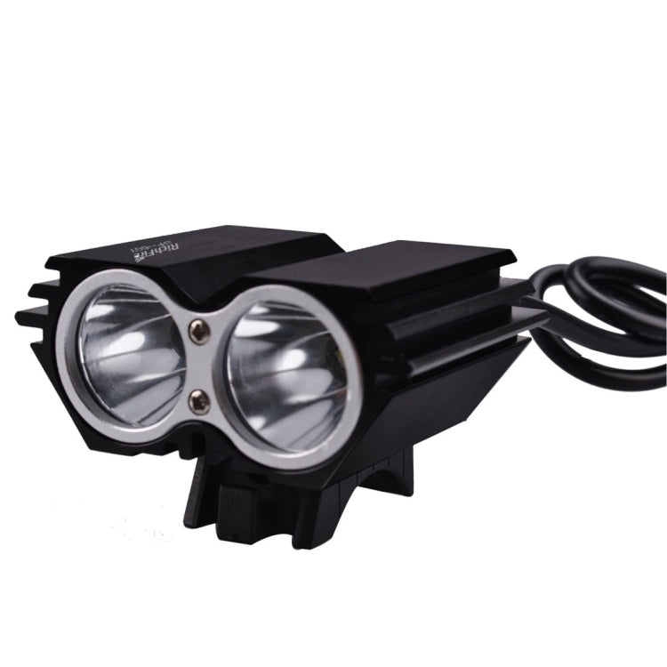 RichFire SF-607 2 LEDs 2000 LM CREE XML-T6 Cool White LED Bicycle Headlamp with Strong / Middle / Low / Fast Strobe Modes(Black)