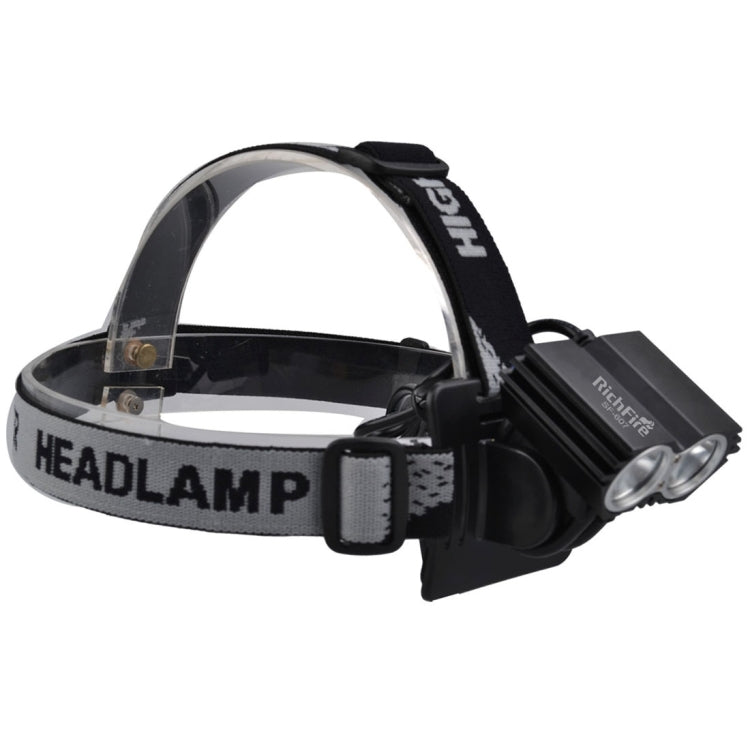 RichFire SF-607 2 LEDs 2000 LM CREE XML-T6 Cool White LED Bicycle Headlamp with Strong / Middle / Low / Fast Strobe Modes(Black)