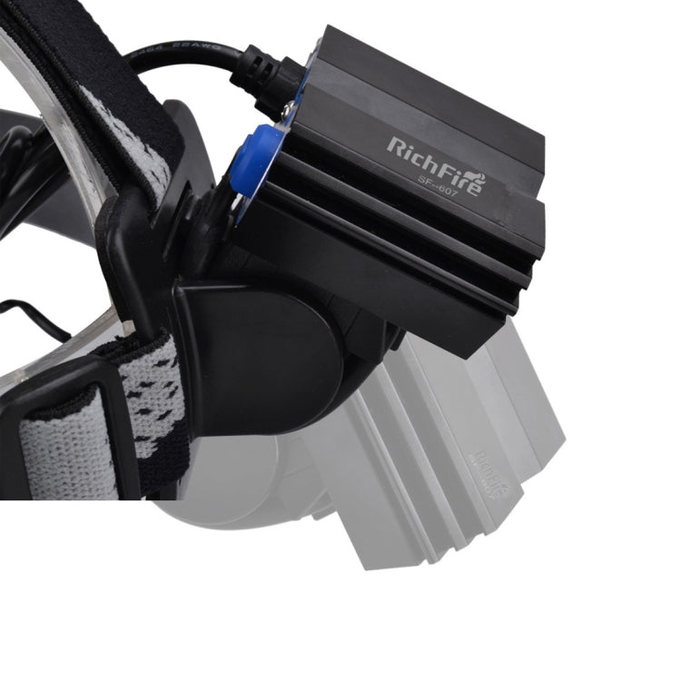 RichFire SF-607 2 LEDs 2000 LM CREE XML-T6 Cool White LED Bicycle Headlamp with Strong / Middle / Low / Fast Strobe Modes(Black)