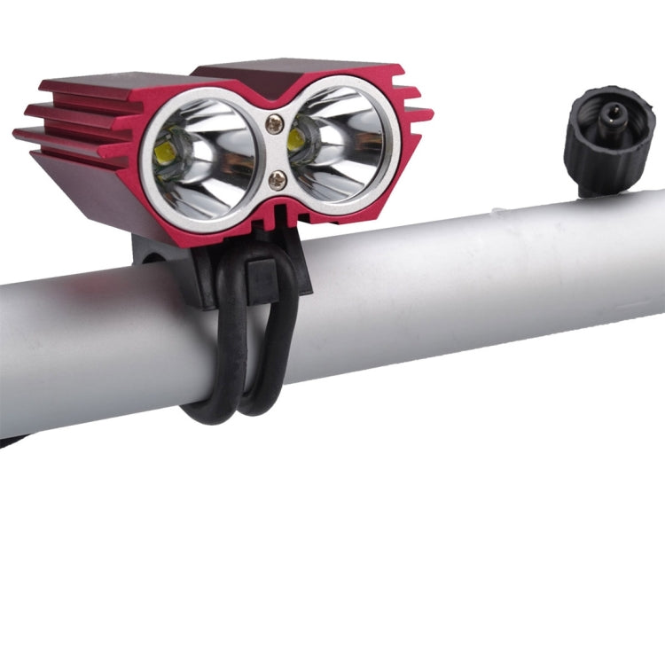 RichFire SF-607B 2 LEDs 2000 LM CREE XML-T6 Cool White LED Eagle Eye Bicycle Headlamp with Strong / Middle / Low / Fast Strobe Modes(Red)