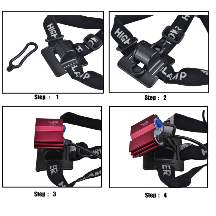 RichFire SF-607B 2 LEDs 2000 LM CREE XML-T6 Cool White LED Eagle Eye Bicycle Headlamp with Strong / Middle / Low / Fast Strobe Modes(Red)