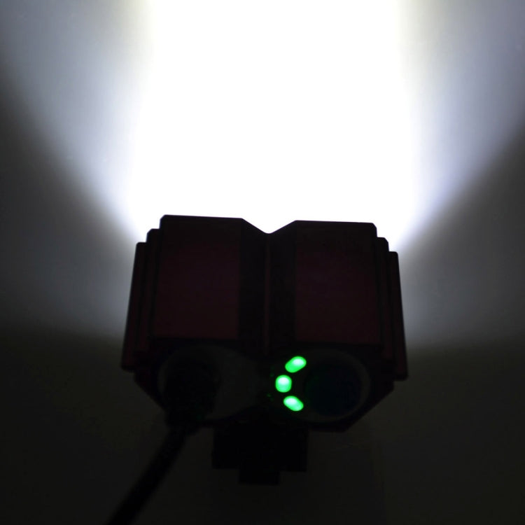 RichFire SF-607B 2 LEDs 2000 LM CREE XML-T6 Cool White LED Eagle Eye Bicycle Headlamp with Strong / Middle / Low / Fast Strobe Modes(Red)
