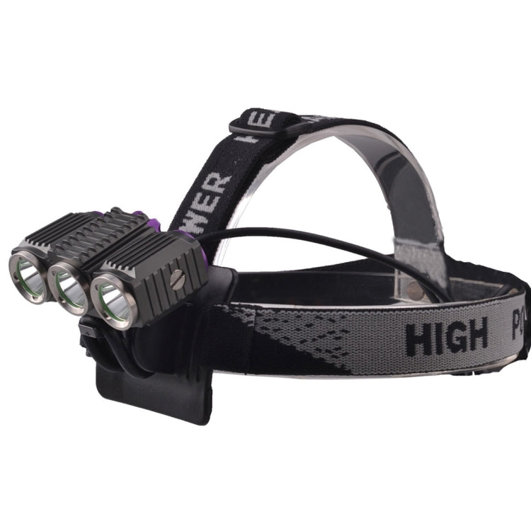 RichFire SF-617 3 LEDs 1200 LM CREE XM-L T6 Cool White LED Eagle Eye Bicycle Headlamp with Strong / Middle / Low / Fast Strobe Modes(Gray + Silver + Violet)