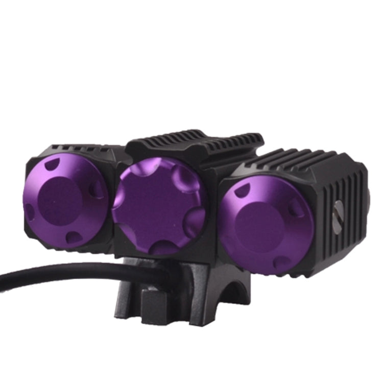 RichFire SF-617 3 LEDs 1200 LM CREE XM-L T6 Cool White LED Eagle Eye Bicycle Headlamp with Strong / Middle / Low / Fast Strobe Modes(Gray + Silver + Violet)