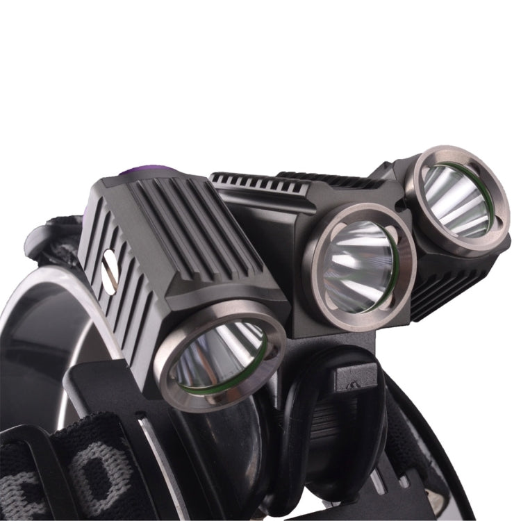 RichFire SF-617 3 LEDs 1200 LM CREE XM-L T6 Cool White LED Eagle Eye Bicycle Headlamp with Strong / Middle / Low / Fast Strobe Modes(Gray + Silver + Violet)