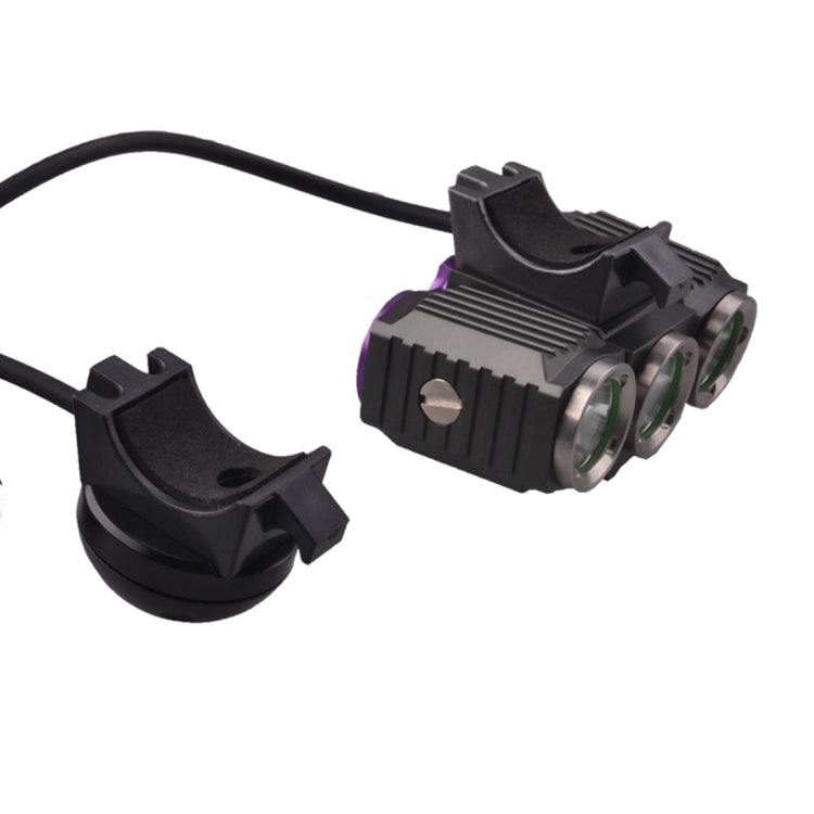 RichFire SF-617 3 LEDs 1200 LM CREE XM-L T6 Cool White LED Eagle Eye Bicycle Headlamp with Strong / Middle / Low / Fast Strobe Modes(Gray + Silver + Violet)