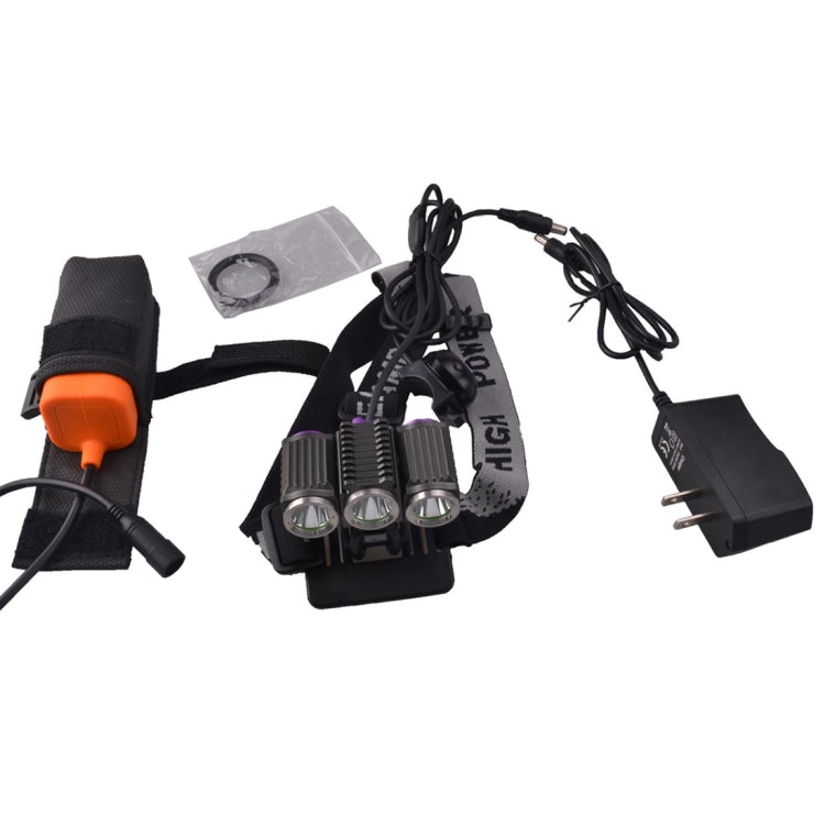 RichFire SF-617 3 LEDs 1200 LM CREE XM-L T6 Cool White LED Eagle Eye Bicycle Headlamp with Strong / Middle / Low / Fast Strobe Modes(Gray + Silver + Violet)