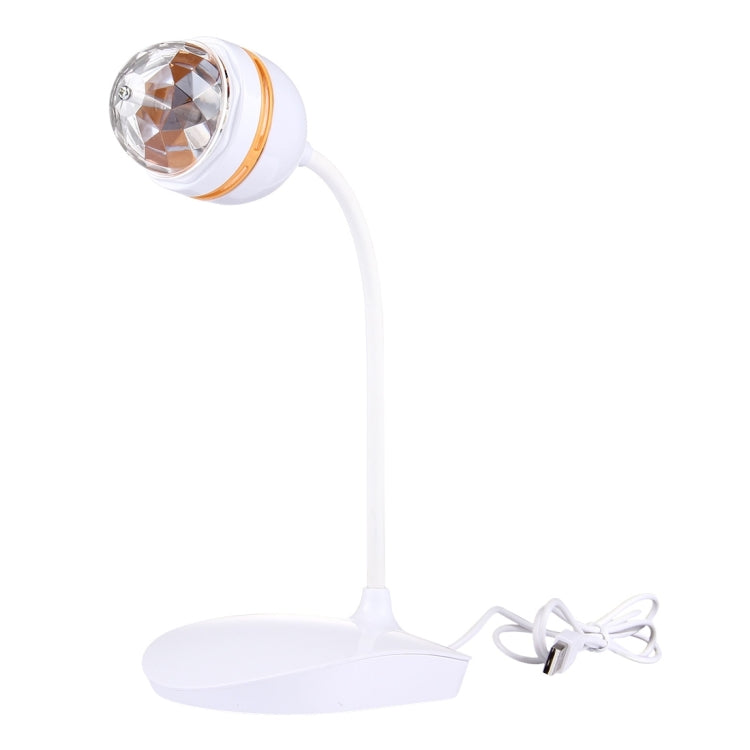3W RGB Rotating LED Desk Lamp, USB Charging Magic Ball Small Light, DC 5V, Cable Length: about 1m(White)