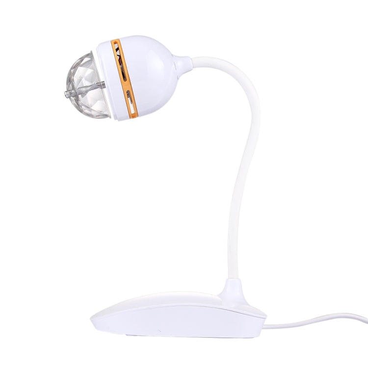 3W RGB Rotating LED Desk Lamp, USB Charging Magic Ball Small Light, DC 5V, Cable Length: about 1m(White)