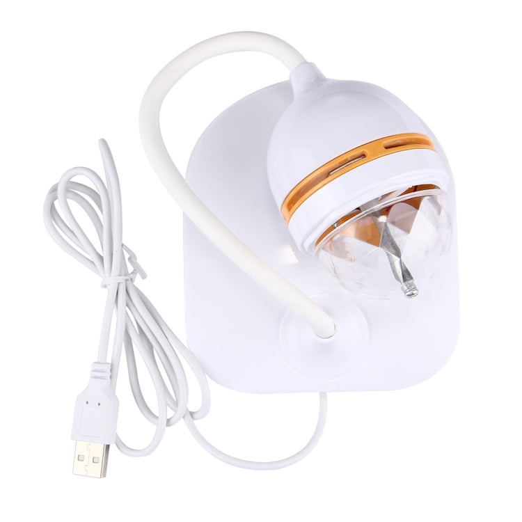3W RGB Rotating LED Desk Lamp, USB Charging Magic Ball Small Light, DC 5V, Cable Length: about 1m(White)