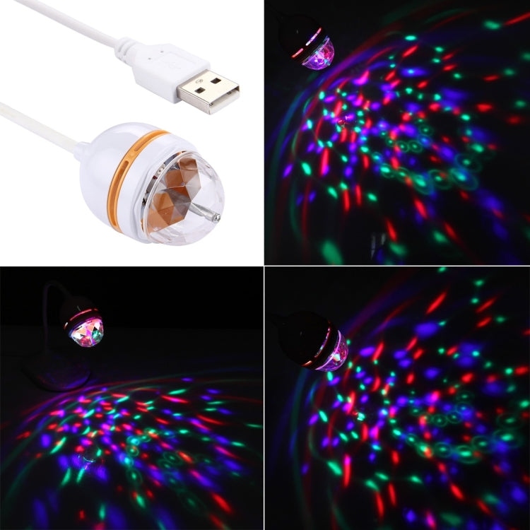 3W RGB Rotating LED Desk Lamp, USB Charging Magic Ball Small Light, DC 5V, Cable Length: about 1m(White)