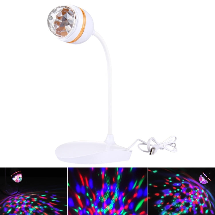 3W RGB Rotating LED Desk Lamp, USB Charging Magic Ball Small Light, DC 5V, Cable Length: about 1m(White)