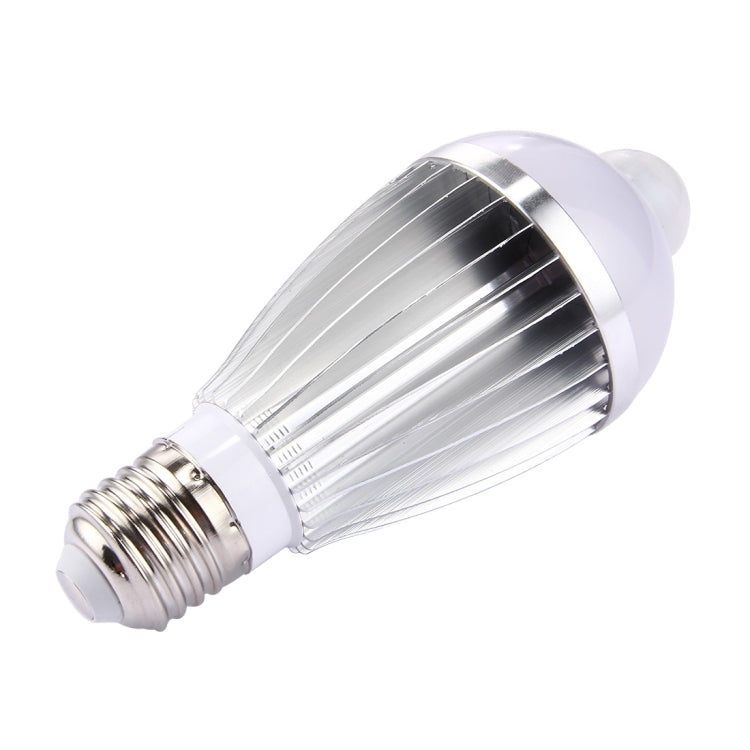 E27 7W Infrared Motion Sensor Warm White Light LED Light Bulb, , 14 LEDs SMD5730 630 LM Aluminum Shell, AC 85-265V