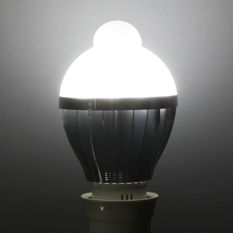 E27 5W Infrared Motion Sensor White Light LED Light Bulb, Aluminum Shell 10 LEDs SMD5730 450 LM, AC 85-265V