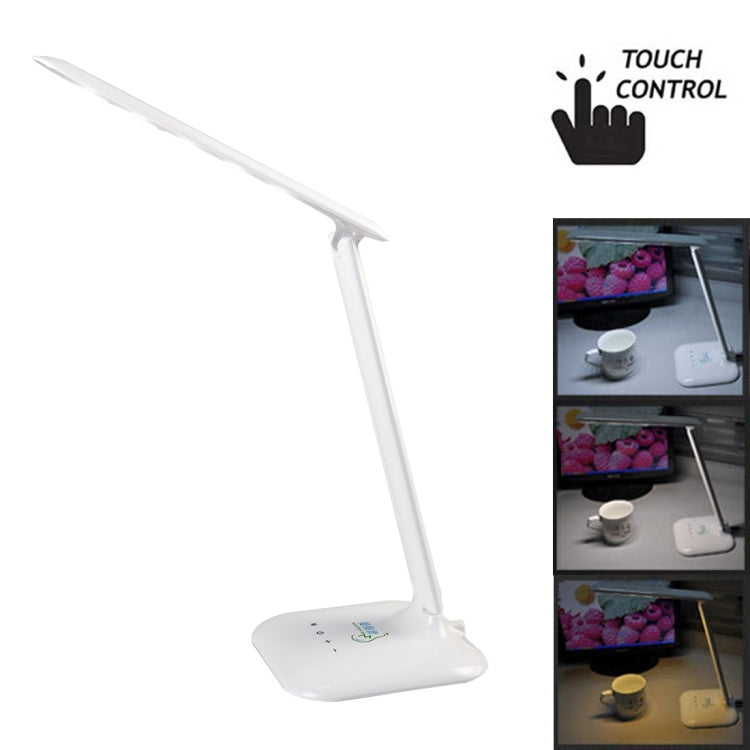 T9 4W SMD 5050 5-grade Brightness Folding LED Desk Lamp, 14 LEDs Touch Dimmer Eye Protection, DC 5V(White)