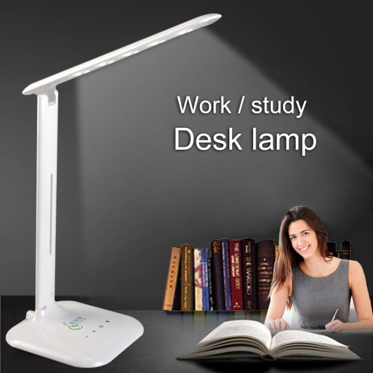 T9 4W SMD 5050 5-grade Brightness Folding LED Desk Lamp, 14 LEDs Touch Dimmer Eye Protection, DC 5V(White)