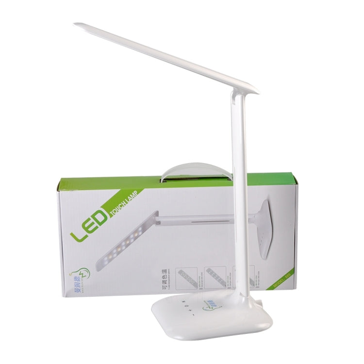 T9 4W SMD 5050 5-grade Brightness Folding LED Desk Lamp, 14 LEDs Touch Dimmer Eye Protection, DC 5V(White)