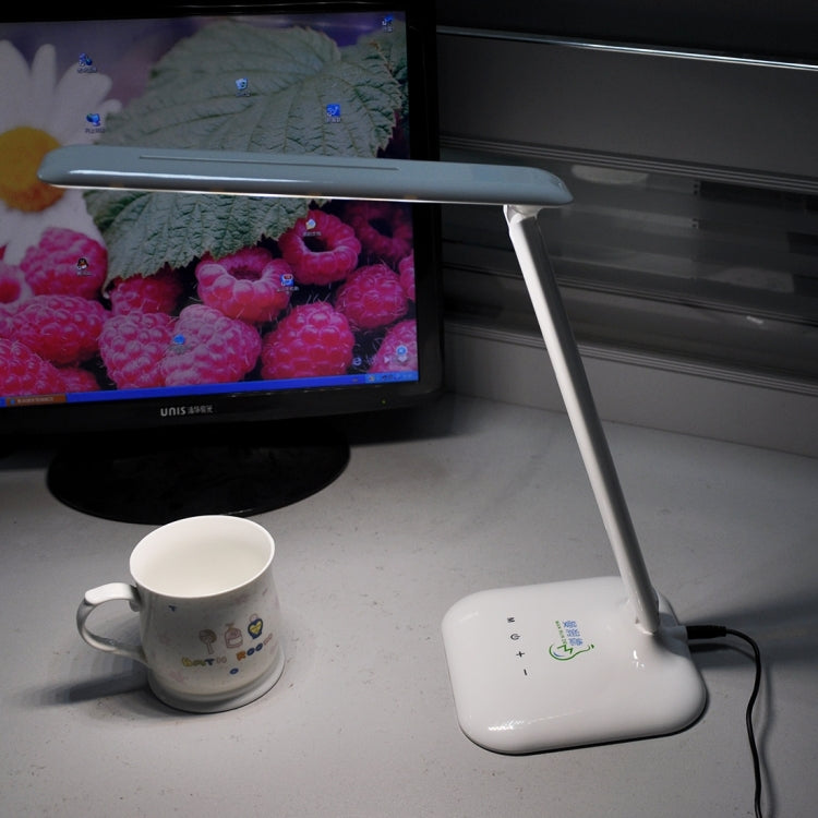 T9 4W SMD 5050 5-grade Brightness Folding LED Desk Lamp, 14 LEDs Touch Dimmer Eye Protection, DC 5V(White)