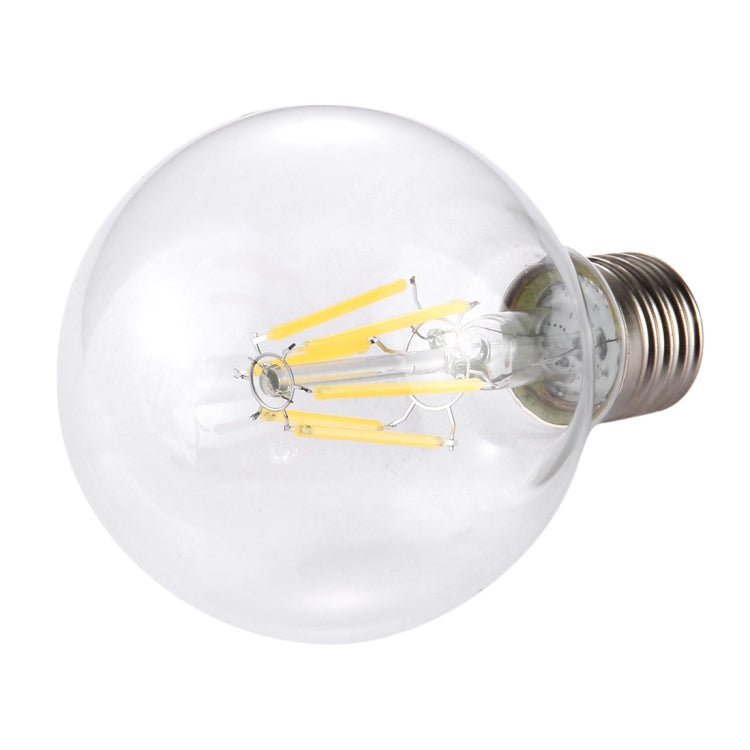 G80 E27 6W Transparent Retro Warm White LED Filament Light , 6 LEDs 480 LM 2700K Energy Saving Bulb, AC 85-265V