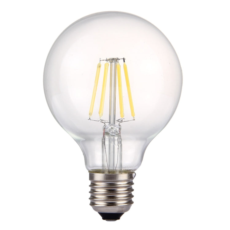G80 E27 6W Transparent Retro Warm White LED Filament Light , 6 LEDs 480 LM 2700K Energy Saving Bulb, AC 85-265V