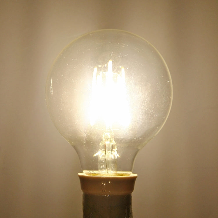 G80 E27 6W Transparent Retro Warm White LED Filament Light , 6 LEDs 480 LM 2700K Energy Saving Bulb, AC 85-265V