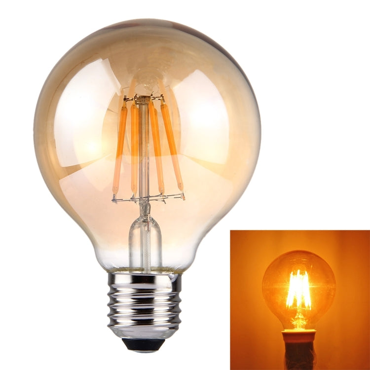 G80 E27 8W Tawny Retro Warm White LED Filament Light , 8 LEDs 580 LM 2300K Energy Saving Bulb, AC 85-265V